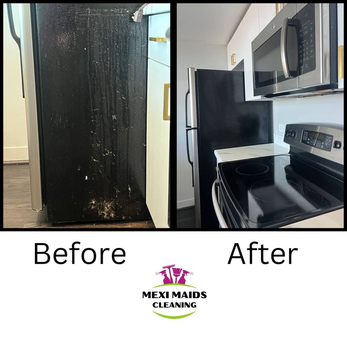 Before and after cleaning results