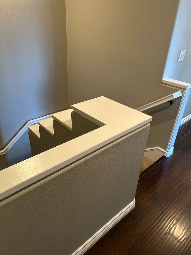 Railing & Baseboards after cleaning