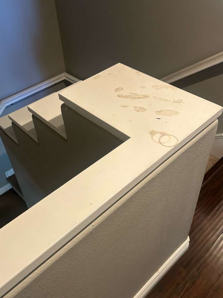 Railing & Baseboards before cleaning